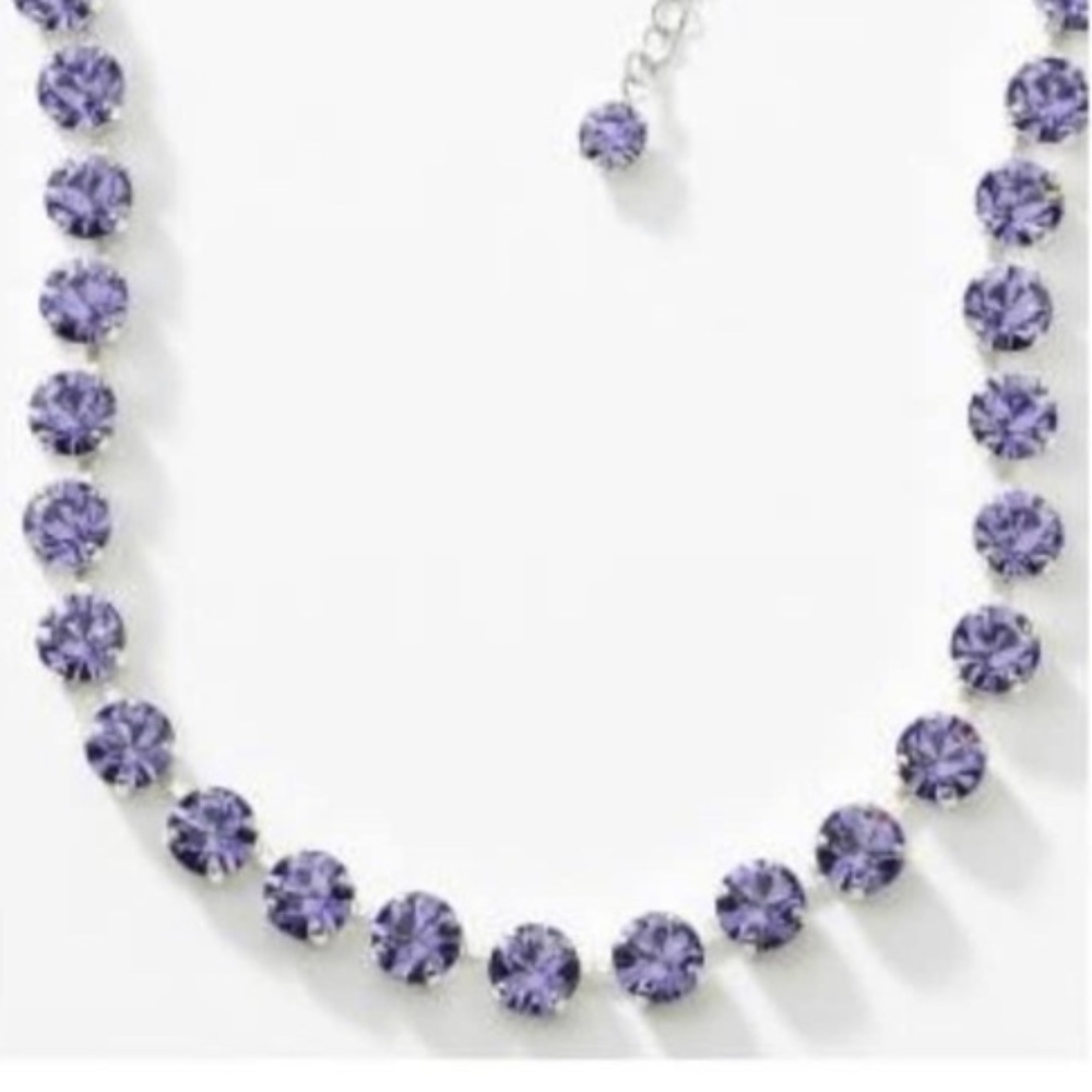 Touchstone Crystal by Swarovski Violet Purple Glitz Crystal Statement Necklace
